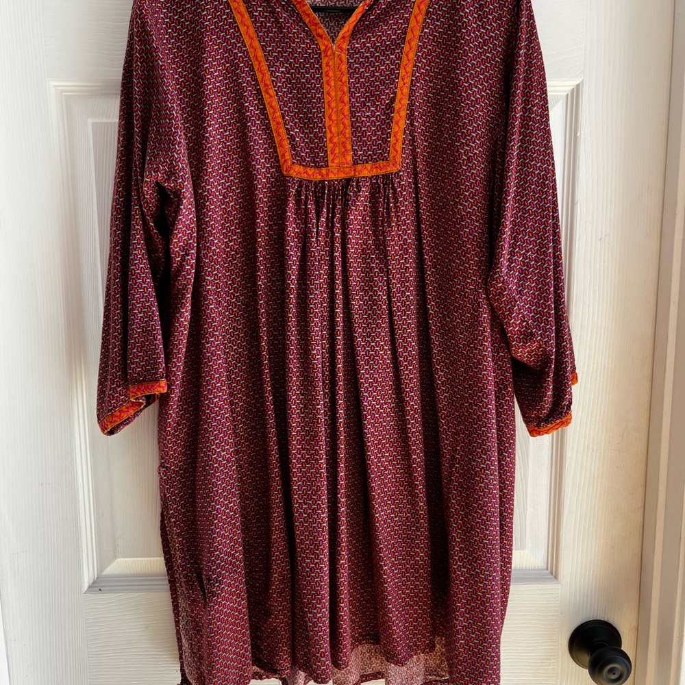 GENERATION‎ Vibrant Red and Green Tunic Pakistan Top